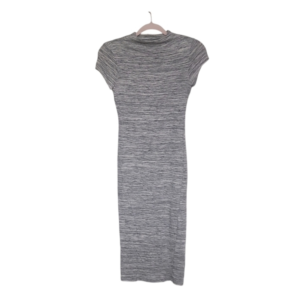 Grey long Black bead brand dress